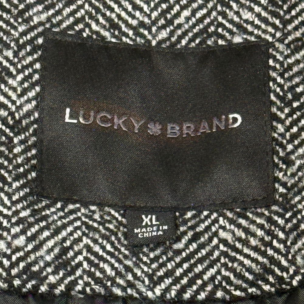Lucky Brand Jasper Chevron Jacket Men XL Herringbone Black Corduroy Collar NWT - Picture 4 of 16
